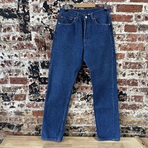 Vintage Levis 501 Jeans Women 31x32 Blue 90s Made USA Pant Button Fly Dark Wash